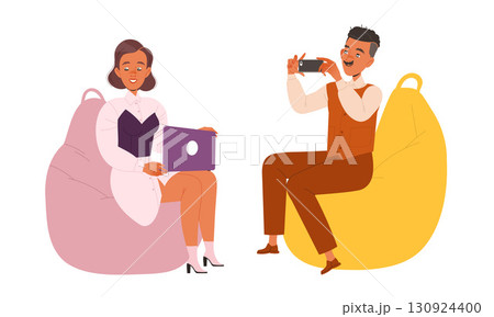 Engaging in Casual Interaction and Collaboration Within a Vibrant, Creative Workspace Environment Engaging in Casual Interaction and Collaboration Within a Vibrant, Creative Workspace Environment 130924400