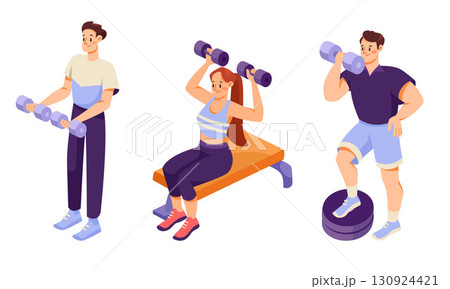 Dynamic Workout Illustrations Featuring Weightlifting and Fitness Exercises To Inspire You Dynamic Workout Illustrations Featuring Weightlifting and Fitness Exercises To Inspire You 130924421