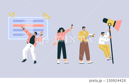 A Diverse Team Coming Together to Celebrate Their Success in the Exciting Media Production Industry A Diverse Team Coming Together to Celebrate Their Success in the Exciting Media Production Industry 130924428