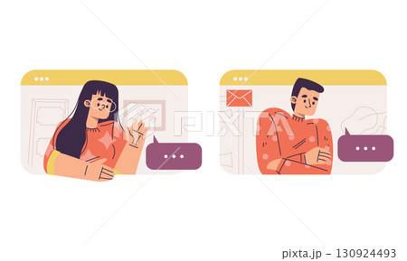 The Exchange of Digital Messages and Communication Between Two Individuals Online 130924493