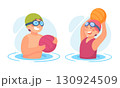 Children Engaging in Exciting Water Sports Activities Enjoying Fun Moments in the Pool 130924509