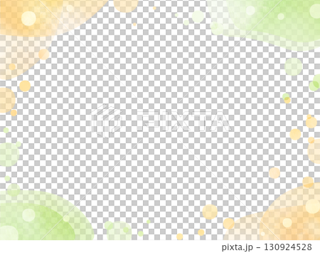 水彩風格的圓圈和漸變背景框（黃綠色/橙色） 130924528
