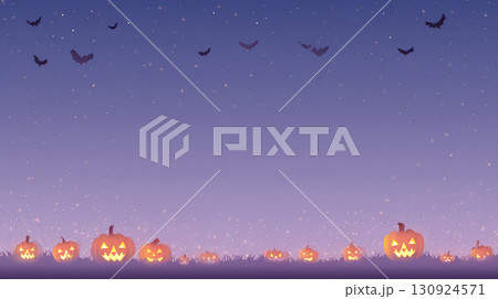 星空と光るカボチャのハロウィン背景 星空と光るカボチャのハロウィン背景 130924571