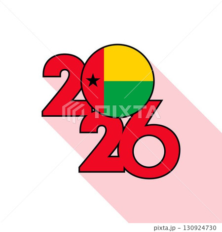2026 Long Shadow Banner with Guinea Bissau Flag Inside. 130924730