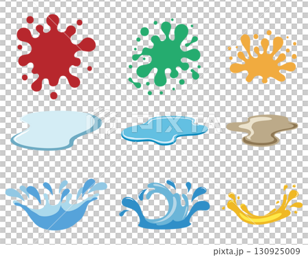 水たまりや汚れなどのアイコンセット 130925009