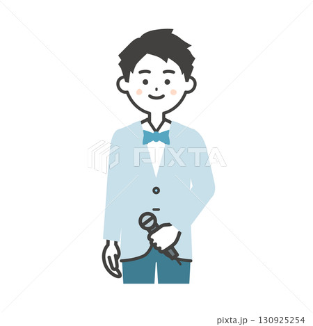 イベント司会者の男性イラスト 130925254