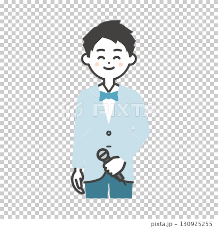 イベント司会者の男性イラスト イベント司会者の男性イラスト 130925255