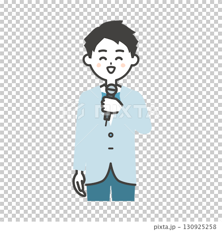 一位男性活動主持人帶著微笑講話的插圖 一位男性活動主持人帶著微笑講話的插圖 130925258