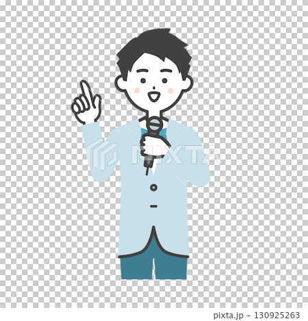 一位男性活動主持人在演講時用手指指著的插圖 一位男性活動主持人在演講時用手指指著的插圖 130925263