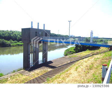 茨城県常総市内守谷町にある「玉台排水樋管」 130925566