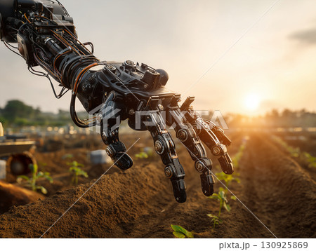 農地に広がるロボットアームが象徴するスマート農業の未来（農業改革 テクノロジー 広報） 130925869