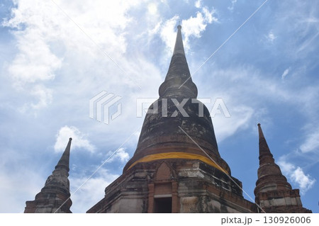 old pagoda at Yai Chai Monkon temple travel location in Thailand on sunny day old pagoda at Yai Chai Monkon temple travel location in Thailand on sunny day 130926006