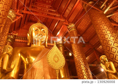 Luang Por Sam Pao Kong or Phra Phuttha Trai Rattana Nayok golden Buddha in Phananchoeng Worawihan temple travel location at Thailand 130926008
