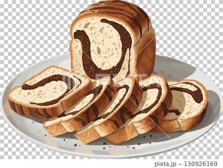 盤子上的巧克力大理石麵包插圖 130926169