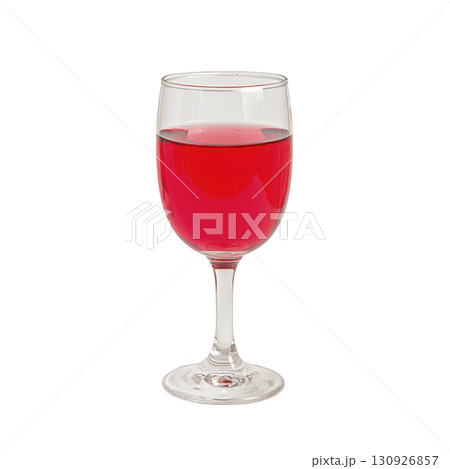 glass of vibrant red liquid stands elegantly in clear wine glass, showcasing its rich color and inviting appearance. simplicity of image highlights drink allure glass of vibrant red liquid stands elegantly in clear wine glass, showcasing its rich color and inviting appearance. simplicity of image highlights drink allure 130926857
