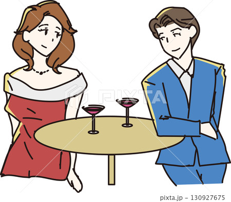 バーでのカップル 80`sテイスト 130927675