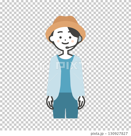 Female summer outdoor event host illustration 130927827