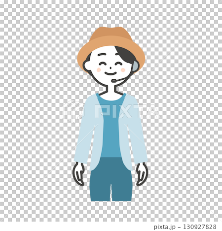 微笑的女性夏季戶外活動主持人插畫 130927828