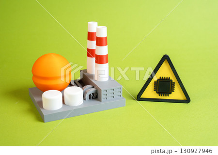 Shortage of microchips for industry. Advanced semiconductors for high-tech industry. Modernization of the economy. Electronics production, digital economy, global supply chain. Shortage of microchips for industry. Advanced semiconductors for high-tech industry. Modernization of the economy. Electronics production, digital economy, global supply chain. 130927946