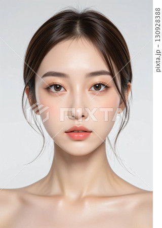 明るい女性のビューティーイメージ 130928388