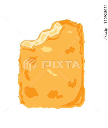 齧ったハッシュドポテトのイラスト 130928632