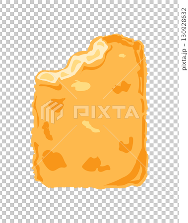 齧ったハッシュドポテトのイラスト 130928632
