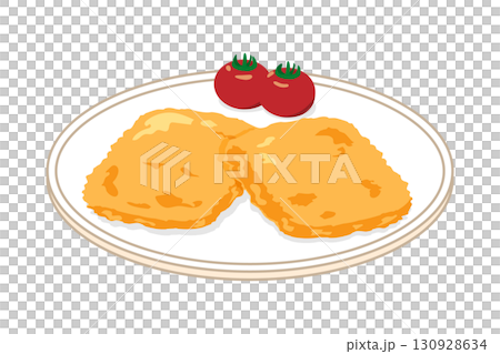 Illustration of hash browns on a plate Illustration of hash browns on a plate 130928634