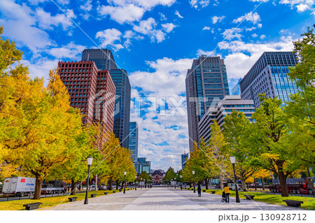 (東京)和田倉門のイチョウ並木 紅葉 (東京)和田倉門のイチョウ並木 紅葉 130928712