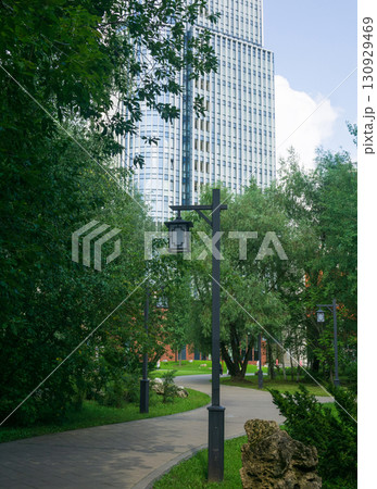 chinese lantern outdoor in the park on a background of foliage 130929469