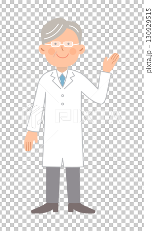 Guiding male doctor (senior) _ whole body Guiding male doctor (senior) _ whole body 130929515