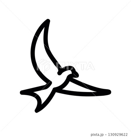 Simple black vector icon with a theme swallow 130929622