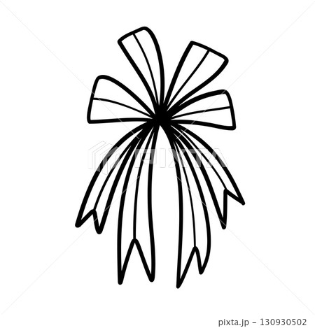 Funny Christmas bow. Christmas, New year concept. Hand drawn illustration 130930502