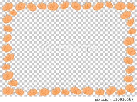 Cute Halloween pumpkin pattern frame illustration Cute Halloween pumpkin pattern frame illustration 130930567