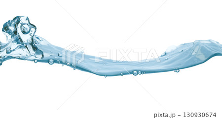 Water wave, isolated on transparent background close-up, clean drinking water concept 130930674
