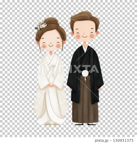和装ウエディングのイラスト 130931375