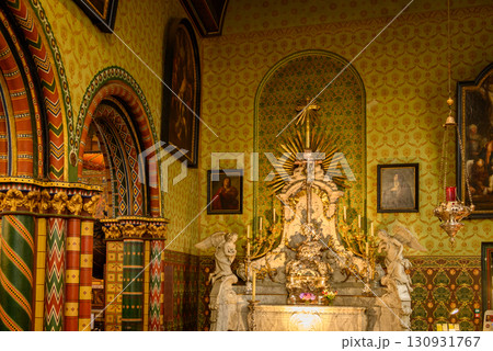 Interior of the Basilica of the Holy Blood, Catholic basilica housing a relic of the Holy Blood of Christ in Bruges, Belgium Interior of the Basilica of the Holy Blood, Catholic basilica housing a relic of the Holy Blood of Christ in Bruges, Belgium 130931767