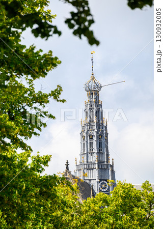 Bell tower of the Church of Saint Bavo Grote Kerk, Reformed Protestant church in Haarlem, Netherlands Bell tower of the Church of Saint Bavo Grote Kerk, Reformed Protestant church in Haarlem, Netherlands 130932005