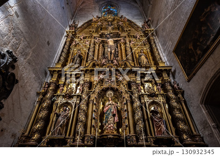 Interior religious details in the Seville Cathedral of Saint Mary of the See in Seville, Andalusia, Spain Interior religious details in the Seville Cathedral of Saint Mary of the See in Seville, Andalusia, Spain 130932345