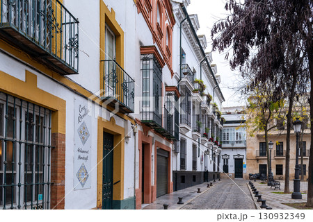 Cityscape of Casco Antiguo historic Old town city centre district of the capital of Andalusia, Seville, Spain Cityscape of Casco Antiguo historic Old town city centre district of the capital of Andalusia, Seville, Spain 130932349