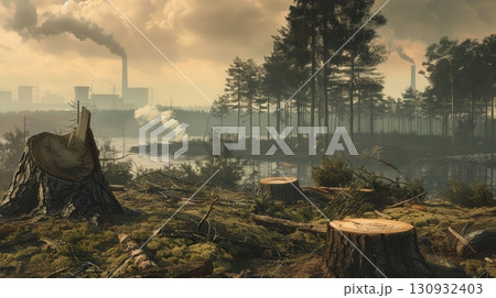 The Scene Includes A Once-Lush Forest Now Ravaged 130932403