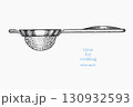 Hand Drawn Vintage Vector Illustration of Kitchen Strainer Utensil for Cooking Design Not AI Generated Kitchenware 130932593