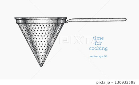 Hand Drawn Vintage Vector Illustration of Kitchen Colander Cooking Utensil Not AI Generated Hand Drawn Vintage Vector Illustration of Kitchen Colander Cooking Utensil Not AI Generated 130932598