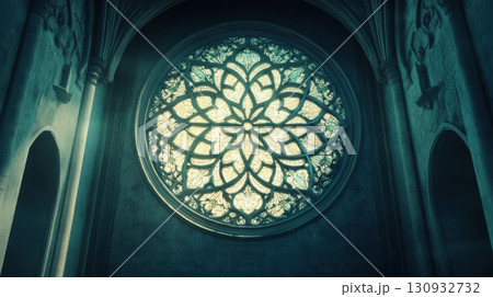 Colorful Stained Glass Window In A Cathedral 130932732