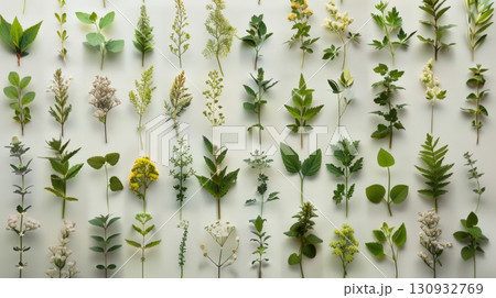 Collection Of Plant Specimens Preserved 130932769