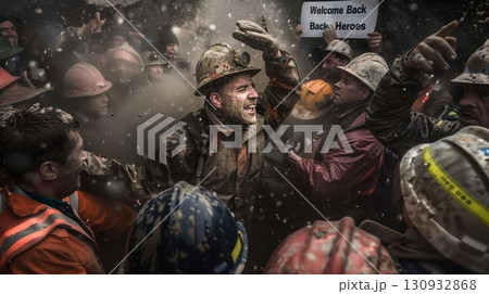 Miners In An Underground Mine Miners In An Underground Mine 130932868