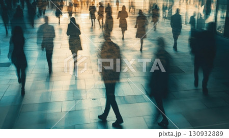 Multiple Exposure Effect Showing Persons Moving 130932889