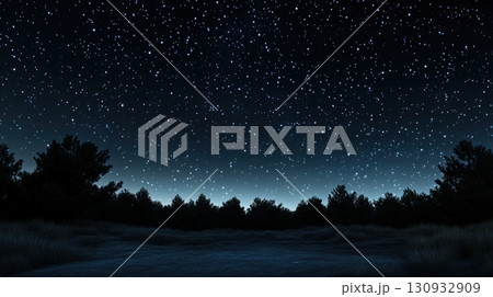 Night Sky Over A Landscape In Complete Shadow 130932909