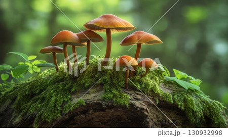 Magical mushrooms fantasy fungi backdrop 130932998