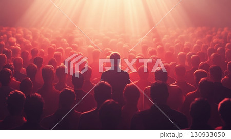 Social Anxiety Shown As Spotlight Beams 130933050