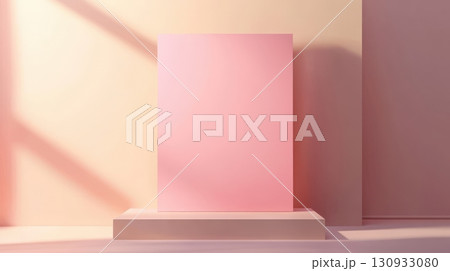 Simple 3d mockup with frames in pastel color 130933080